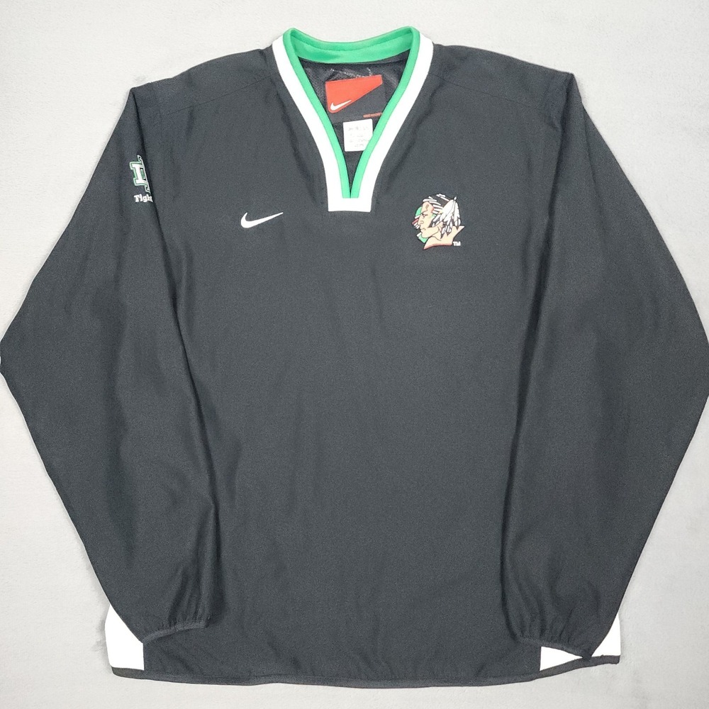 Vintage Nike North Dakota Fighting Sioux Hockey Jacket Mens M Black Pullover
